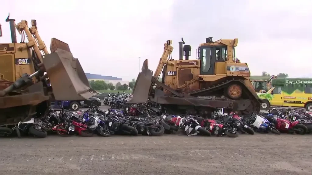 NYC Crushes Over 200 Seized Mopeds and Scooters in Crackdown on Illegal Vehicles