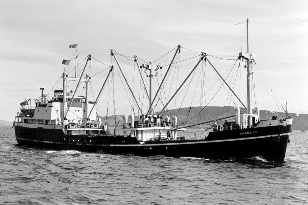 The MV Noongah is pictured in Australia's Derwent River at some point after 1956. Australian National Maritime Museum via CSIRO