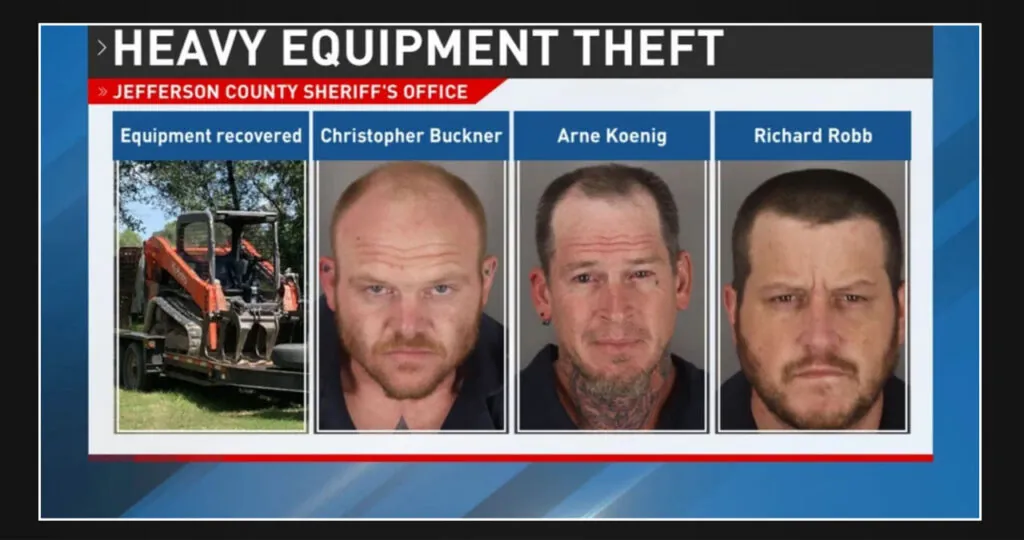 Arrests made and stolen heavy equipment recovered following theft incident