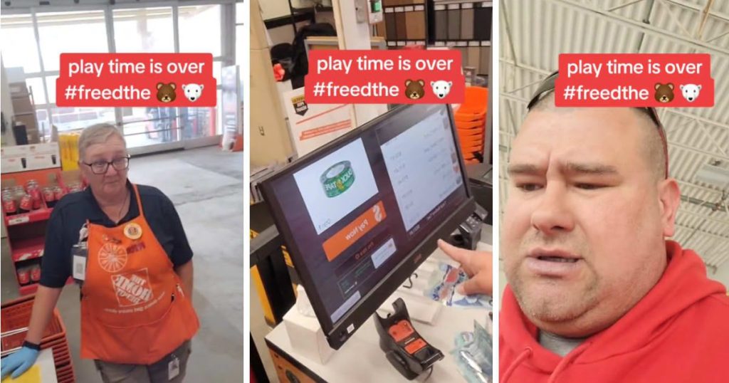 Customer refuses to pay tax at Home Depot and just walks away saying 'play time is over'