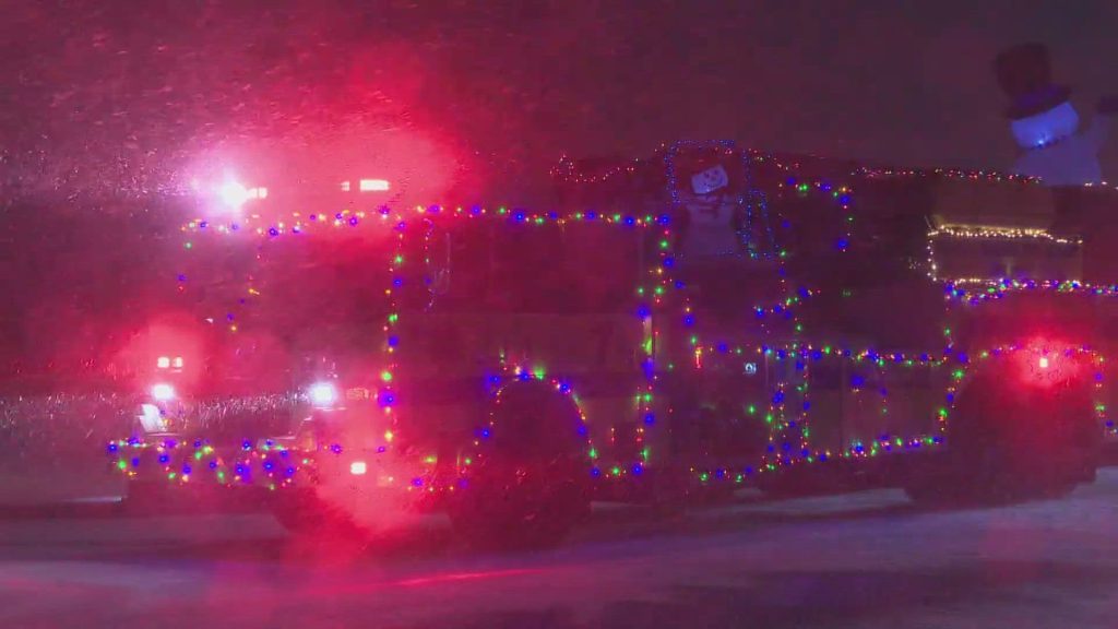 People line Lancaster's streets for Christmasville Fire Truck Parade