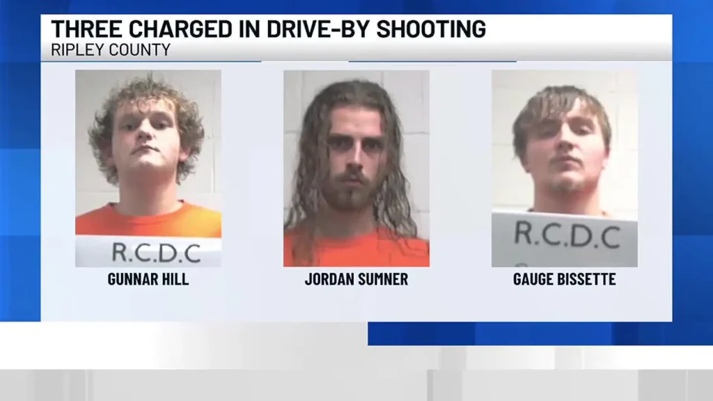 Three charged in drive-by shooting